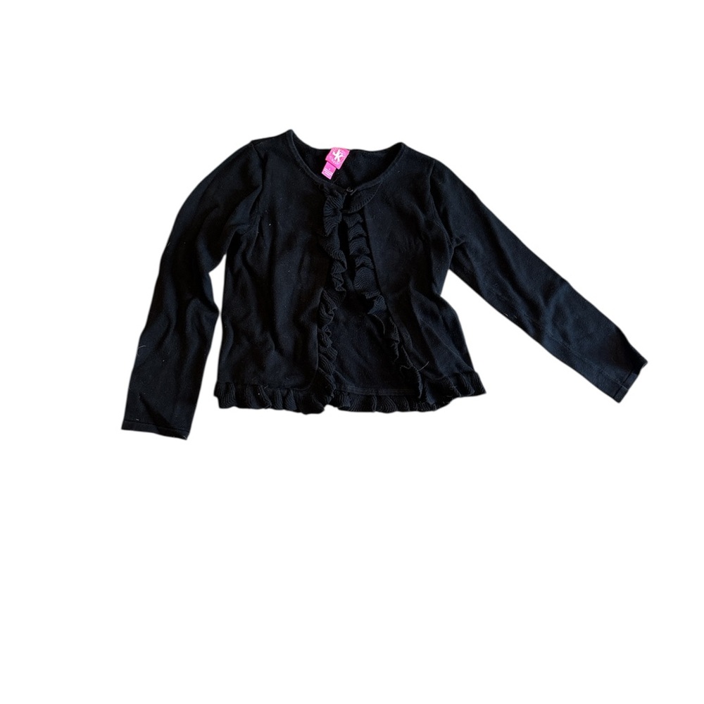 JK Designs Black Ruffled Sweater Top